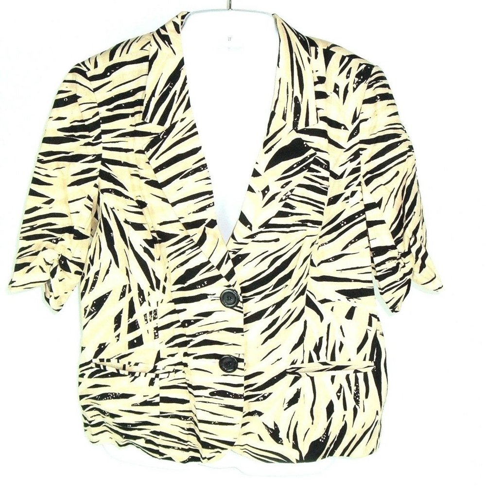 Brandon Thomas L Womens Blazer Jacket Animal Print
